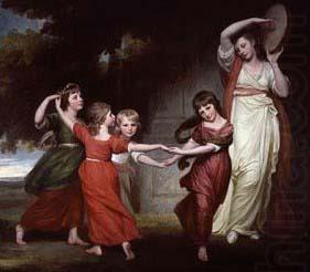 George Romney The five youngest children of Granville Leveson-Gower, 1st Marquess of Stafford china oil painting image